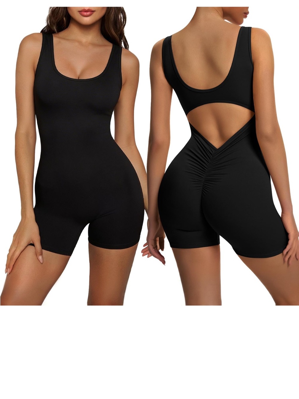 *NWOT* Women’s Black Scoop-Back Shaping Bodysuit Romper